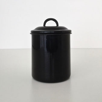 黒い琺瑯の保存ビン｜Black Enamel Jar