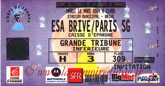 Ticket  Brive-PSG  2003-04