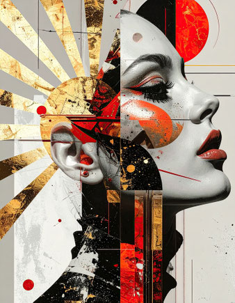 Portrait einer Frau als PopArt Poster nach Andy Warhol