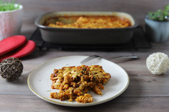 Nudelauflauf mit Bolognese in der Ofenhexe von Pampered Chef