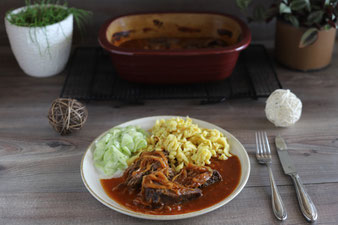 Barbecue Rinderbraten im Ofenmeister oder Zaubermeister von Pampered Chef