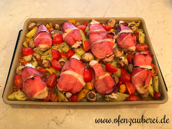 Hähnchen Gemüse Blech auf dem Ofenzauberer vom Pampered Chef Onlineshop