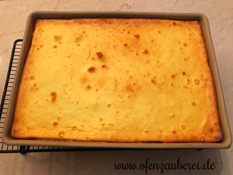 Käsekuchen ohne Boden auf dem Ofenzauberer von Pampered Chef aus dem Onlineshop