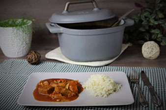 Schaschlik im emaillierten gusseisernen Topf von Pampered Chef