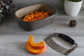 Kürbis schneiden mit dem Wellenschneider von Pampered Chef