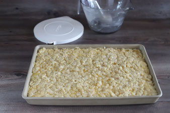 Butterkuchen Florentiner Apfelkuchen auf dem großen Ofenzauberer James mit Teigroller, große Nixe und Küchenhobel aus dem Pampered Chef Onlineshop