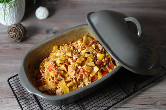 One Pot Pasta Hirtentopf Nudeln Nudelauflauf im Pampered Chef Ofenmeister aus dem Onlineshop