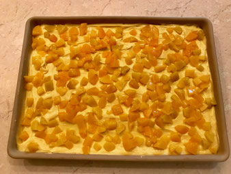 Pfirsich Streusel Kuchen im großen Ofenzauberer aus dem Pampered Chef Onlineshop bestellen