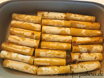 Cannelloni mit Hackfleischmischung und Béchamelsoße in der Ofenhexe aus dem Pampered Chef Onlineshop