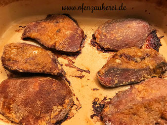 Gebackene Leber in der Ofenhexe oder Zauberstein oder Ofenzauberer von Pampered Chef aus dem Onlineshop