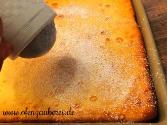 Käsekuchen ohne Boden auf dem Ofenzauberer von Pampered Chef aus dem Onlineshop