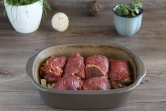 Rinderrouladen im Pampered Chef Ofenmeister ohne Anbraten