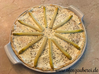 Spargel Schinken Sonne Auflauf Flammkuchen auf dem Zauberstein White Lady vom Pampered Chef Onlineshop online bestellen