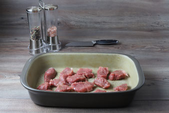 Schweinemedaillons Rahmsoße mit Champignons und Kroketten in der Ofenhexe und Zauberstein, Grundset im Pampered Chef Onlineshop bestellen