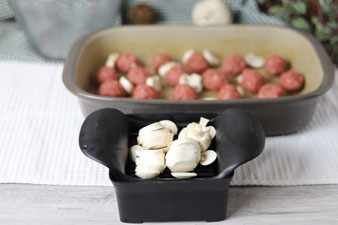 Champignons zerkleinern im Gemüsefix von Pampered Chef