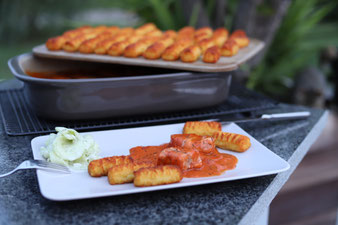 Schlemmerfilet Filettopf Schweinefilet Schweinemedaillons mit Soße und Kroketten im Pampered Chef Grundset online im Onlineshop bestellen