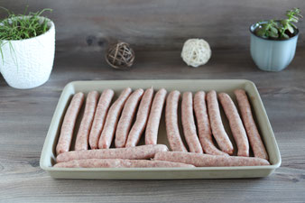 Bratwurst auf dem Ofenzauberer James von Pampered Chef