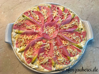 Spargel Schinken Sonne Auflauf Flammkuchen auf dem Zauberstein White Lady vom Pampered Chef Onlineshop online bestellen