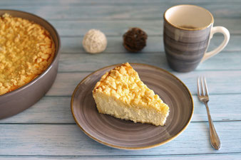 Käsekuchen in der Stoneware rund von Pampered Chef