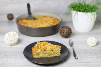 Bretonischer Apfelkuchen mit Calvados in der Stoneware rund mit Mix´n Scraper Schaber, Kuchengitter und kleiner Streicher im Pampered Chef Onlineshop bestellen