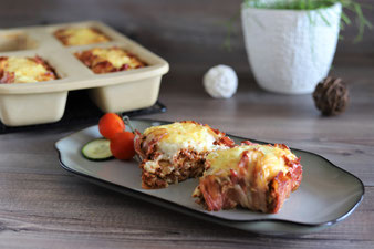 Lasagne mit Bacon in der Mini-Kastenform von Pampered Chef