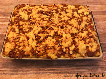 Spaghetti Pizza Bolognese im großen Ofenzauberer von Pampered Chef Onlineshop