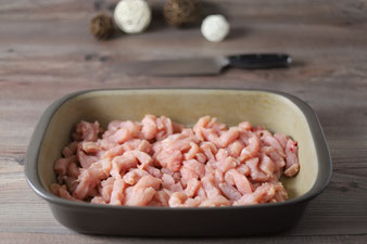 Putengeschnetzeltes Putencurry Currygeschnetzeltes aus der Ofenhexe mit Parmesan-Kartoffel-Wedges vom Zauberstein, Grundset im Pampered Chef Onlineshop