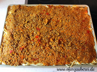 Spaghetti Pizza Bolognese im großen Ofenzauberer von Pampered Chef Onlineshop