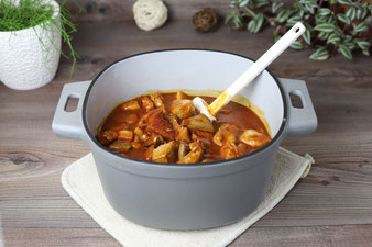 Braten im gusseisernen emaillierten Topf von Pampered Chef