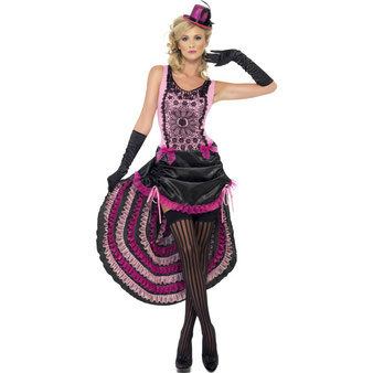 Déguisement, costume femme danseuse burlesque rose et noir, déguisements de danse au féminin à acher