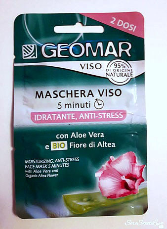 Confezione 2 dosi mododose l'una, Maschera Geomar fronte