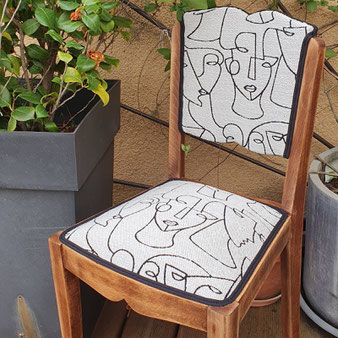 LC CREATIONS DECO COUTURE - Sièges - chaises- chaise tissu masque noir et blanc
