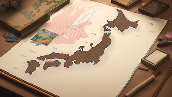 生成AIで作成した日本地図の画像。