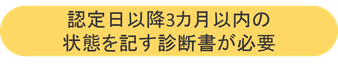 認定日以降3カ月以内の 状態を記す診断書が必要