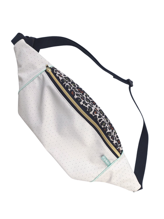 Bauchtasche 80s Style weiß Leo