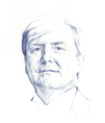 Met pen getekend portret in opdracht van Koning Willem Alexander