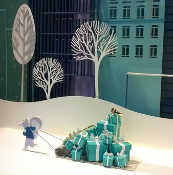 Vitrine Tiffany's pour Noël 2014, à Barcelone.