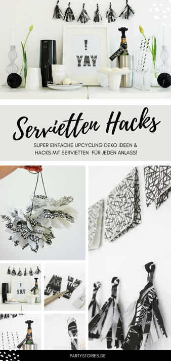 Bild: DIY Party Deko mit Servietten, so einfach kannst Du Deko für eine Party aus Servietten selber machen, gefunden auf www.partystories.de