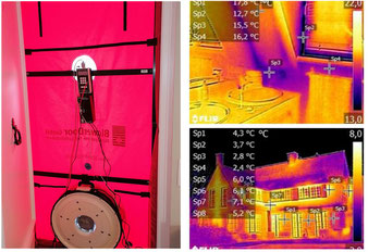 test d'infiltrométrie à l'air (BlowerDoor) d'une maison à Jodoigne en 2017 - PrismEco