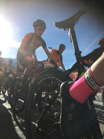 Shortly after the start at the Ortler Bike Marathon