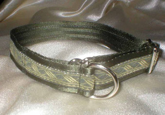 Zugstopp, Halsband, 2,5cm, Gurtband olivgrün, Borte Düne