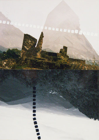 digitale, analoge Fotografie, Collage, Fotomalerei, irritierte Landschaften