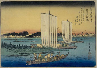 歌川広重「江戸近郊八景 行徳帰帆」（1838年）