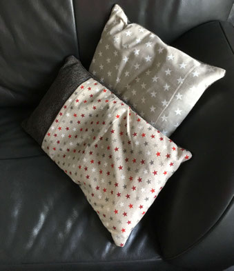 Cushions made of Harris Tweed and star pattern fabric