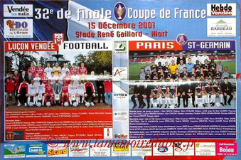 Affiche  Luçon-PSG  2001-02