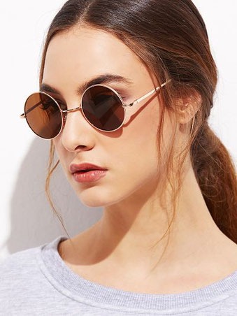gafas redondas, gafas marco dorado, outfits de primavera, comprar gafas de sol economicas, comprar gafas de sol on line,