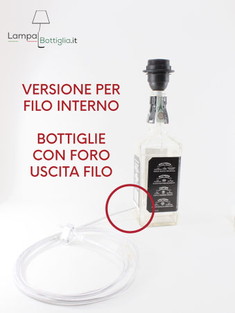 Una lampada bottiglia creata con il nostro kit portalampada e27 oro
