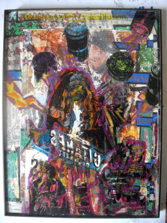 Techniques mixtes & transferts d'images sur verre, 18X24cm, 2015