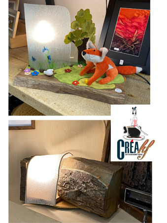 Luminaire Isabelle Lachat Créations, artisanat d'art, à Rumilly en Haute Savoie au Créakf. Idée cadeau originale.