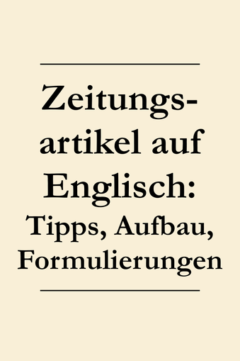 Zeitungsartikel auf Englisch